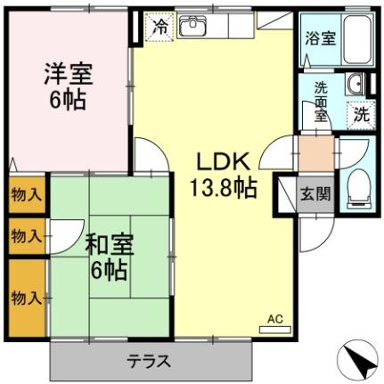 ドエル　ミドリイ 103｜広島県広島市安佐南区緑井８丁目(賃貸アパート2LDK・1階・55.40㎡)の写真 その2