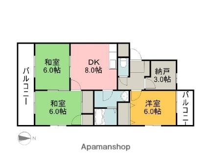 グリーン栄松園 203｜広島県広島市西区庚午中２丁目(賃貸マンション3SDK・2階・66.30㎡)の写真 その2