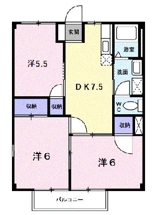 サンクチュアーリ大畑 204｜広島県広島市佐伯区坪井２丁目(賃貸アパート3DK・2階・52.17㎡)の写真 その2