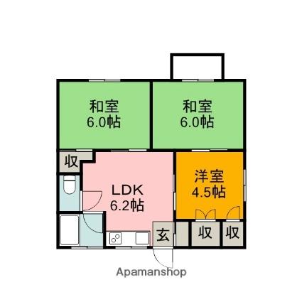 コーポ村武 202｜広島県広島市佐伯区五日市中央４丁目(賃貸アパート3DK・2階・45.36㎡)の写真 その2