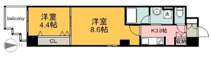 アルル国泰寺 803｜広島県広島市中区国泰寺町１丁目(賃貸マンション2K・8階・37.80㎡)の写真 その2