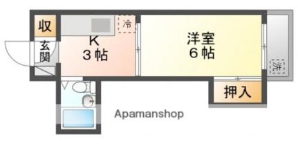 峰ガーデン 303｜広島県広島市東区牛田本町４丁目(賃貸マンション1K・3階・24.00㎡)の写真 その2