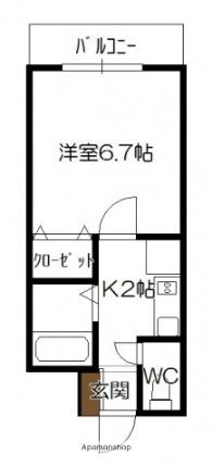 アクシス翠町 404｜広島県広島市南区翠４丁目(賃貸マンション1K・4階・22.10㎡)の写真 その2