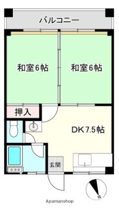 第1旭ビル 406｜広島県広島市中区橋本町(賃貸マンション2DK・4階・38.50㎡)の写真 その2