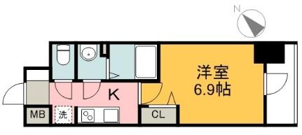 プレサンス広島中央 704｜広島県広島市中区国泰寺町１丁目(賃貸マンション1K・7階・24.81㎡)の写真 その2