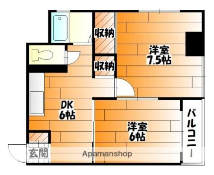 パームコーブ舟入 202｜広島県広島市中区舟入南３丁目(賃貸マンション2DK・2階・41.00㎡)の写真 その2