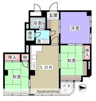 池尻ハイム舟入 301｜広島県広島市中区舟入南３丁目(賃貸マンション3LDK・3階・70.68㎡)の写真 その2