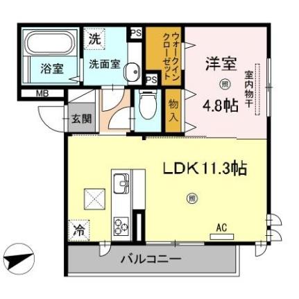 コンフォート白島中町 102｜広島県広島市中区白島中町(賃貸アパート1LDK・1階・40.92㎡)の写真 その2