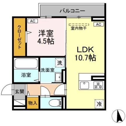 ディアライズ小郡船倉町Ｃ棟  ｜ 山口県山口市小郡船倉町（賃貸アパート1LDK・2階・41.12㎡） その2