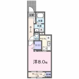 イーグル 1階1Kの間取り