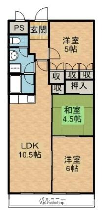 第14柴田マンション 705｜徳島県徳島市西新浜町１丁目(賃貸マンション3LDK・7階・66.00㎡)の写真 その2