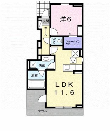 イルフィオーレ藍住Ａ 101｜徳島県板野郡藍住町富吉字中新田(賃貸アパート1LDK・1階・44.82㎡)の写真 その2