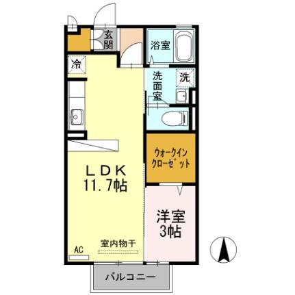 ヴィラセゾン6 201 ｜ 徳島県板野郡藍住町矢上字西（賃貸アパート1LDK・2階・37.78㎡） その2