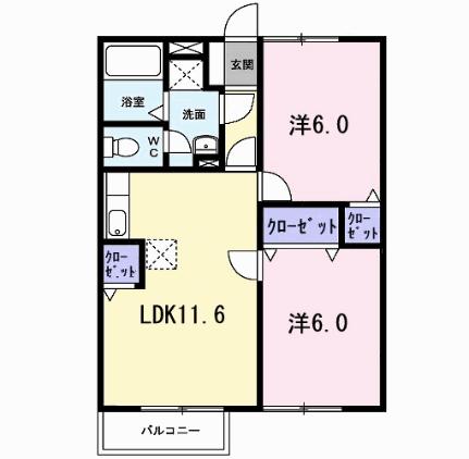 ハレクラニII 203 ｜ 徳島県阿南市羽ノ浦町中庄神木（賃貸アパート2LDK・2階・50.00㎡） その2