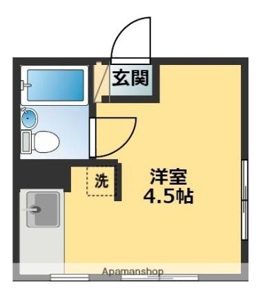 鎌田ビル 303｜徳島県徳島市徳島町３丁目(賃貸マンション1R・3階・15.33㎡)の写真 その2