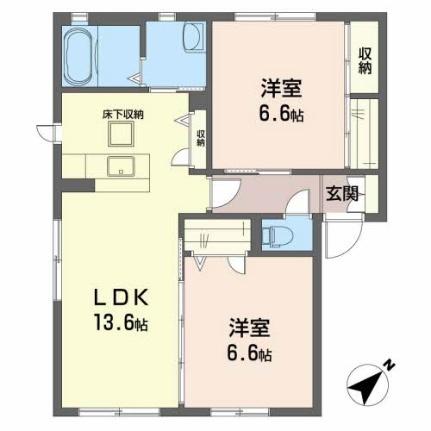 グランマスト春日　Ａ棟 101｜徳島県徳島市春日１丁目(賃貸アパート2LDK・1階・61.60㎡)の写真 その2