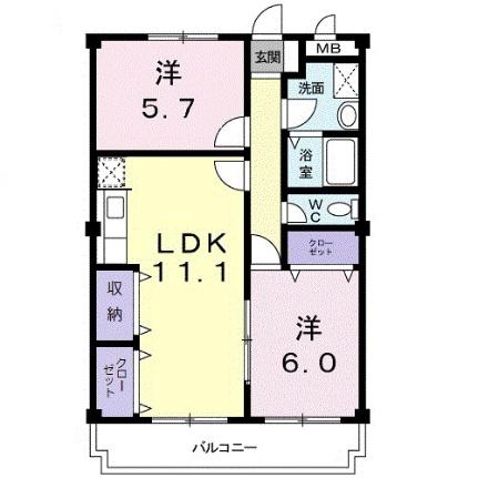 エトワール北矢三 402｜徳島県徳島市北矢三町１丁目(賃貸マンション2LDK・4階・55.39㎡)の写真 その2