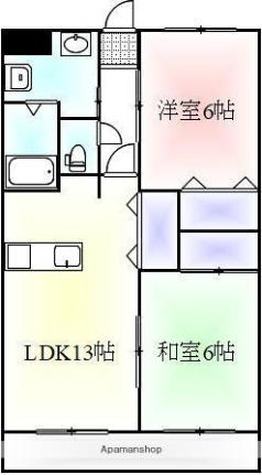 358サコII 201｜香川県高松市林町(賃貸アパート2LDK・2階・57.33㎡)の写真 その2