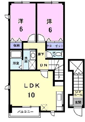 ファミストＴＡＫＡＹＡ 201｜香川県高松市小村町(賃貸アパート2LDK・2階・56.50㎡)の写真 その2