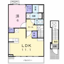 サニーロードＢ 202 ｜ 香川県高松市六条町（賃貸アパート1LDK・2階・46.09㎡） その2