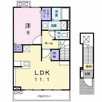 サニーロードＢ 202｜香川県高松市六条町(賃貸アパート1LDK・2階・46.09㎡)の写真 その2