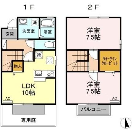 ローズ・ウエスト　みまや 101｜香川県高松市御厩町(賃貸テラスハウス2LDK・1階・66.01㎡)の写真 その2