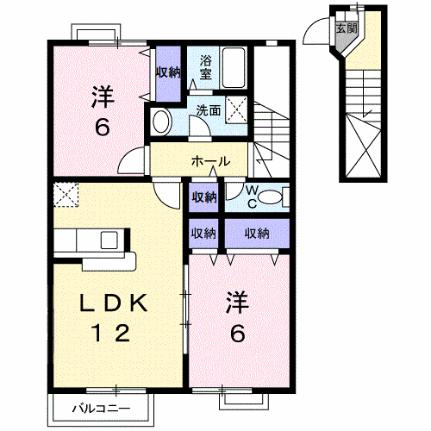 サニープロムナードII 202｜香川県高松市香川町大野(賃貸アパート2LDK・2階・61.98㎡)の写真 その2