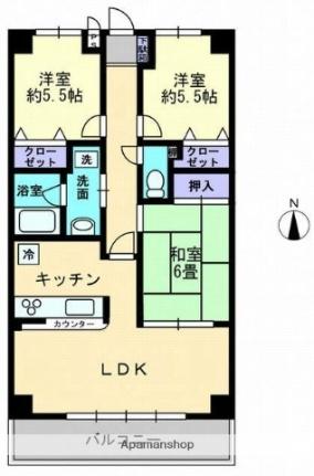 香川県高松市元山町(賃貸マンション3LDK・7階・70.67㎡)の写真 その2