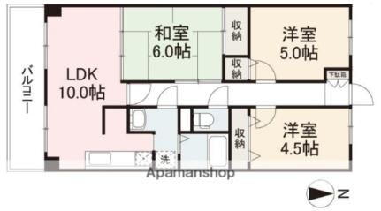 香川県高松市多肥下町(賃貸マンション3LDK・5階・65.27㎡)の写真 その2