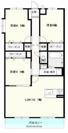 香川県高松市林町（賃貸マンション3LDK・3階・80.46㎡） その2