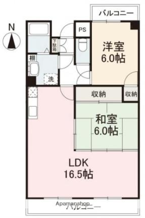 香川県高松市木太町(賃貸マンション2LDK・5階・57.50㎡)の写真 その2