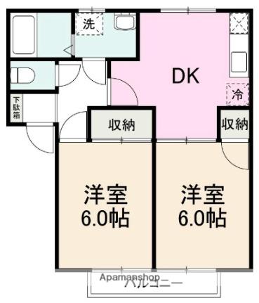 香川県高松市仏生山町甲(賃貸アパート2DK・1階・43.47㎡)の写真 その2