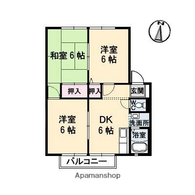 香川県高松市松縄町(賃貸アパート3DK・2階・52.84㎡)の写真 その2