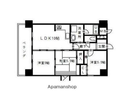 香川県高松市国分寺町国分(賃貸マンション3LDK・4階・55.50㎡)の写真 その2