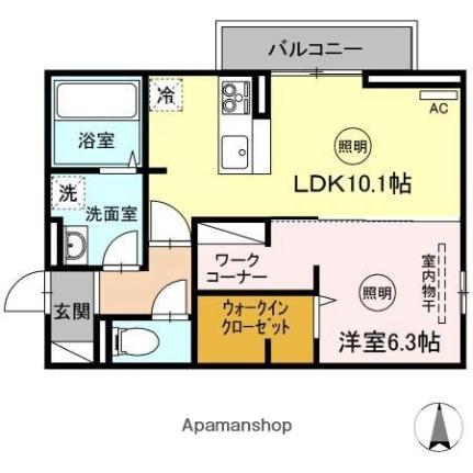 香川県高松市屋島西町(賃貸アパート1LDK・3階・42.79㎡)の写真 その2