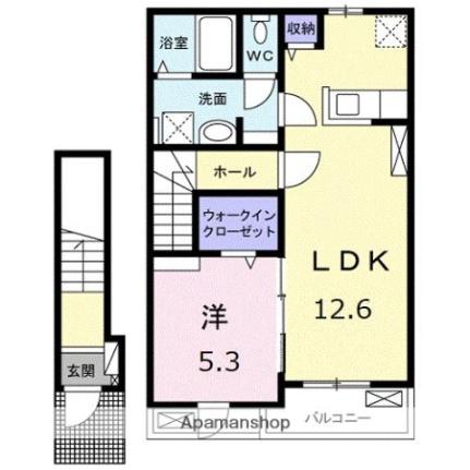 香川県高松市木太町(賃貸アパート1LDK・2階・46.54㎡)の写真 その2