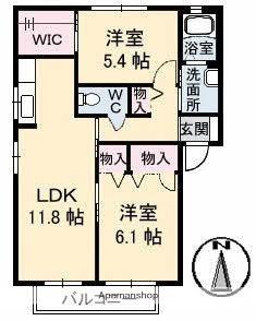 ロイヤルフェルティ　Ａ・Ｂ・Ｃ・Ｄ・Ｅ E202｜香川県高松市木太町(賃貸アパート2LDK・2階・57.07㎡)の写真 その2