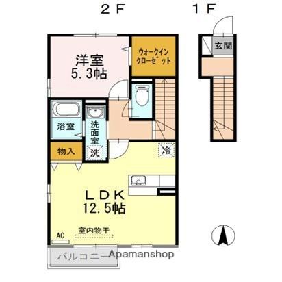 ＺＥＦＩＲＯ 205｜香川県高松市高松町(賃貸アパート1LDK・2階・51.13㎡)の写真 その2
