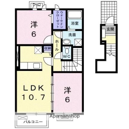 アルドールII 202｜香川県さぬき市長尾西(賃貸アパート2LDK・2階・56.59㎡)の写真 その2