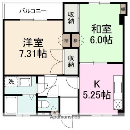 三条駅前ハイツ 306｜香川県高松市上之町３丁目(賃貸マンション2K・3階・40.31㎡)の写真 その2