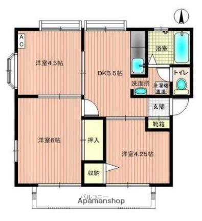 サンライズ太田 102｜香川県高松市太田上町(賃貸アパート3DK・1階・44.97㎡)の写真 その2