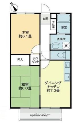 タートルハイツＡ A102｜香川県高松市亀田町(賃貸アパート2DK・1階・44.72㎡)の写真 その2