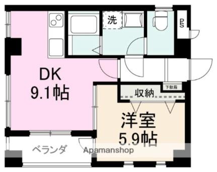 香川県高松市松島町１丁目(賃貸マンション1DK・4階・38.63㎡)の写真 その2