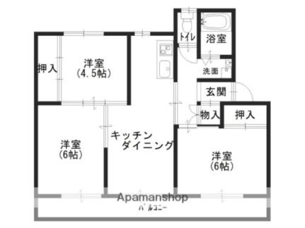 香川県さぬき市志度(賃貸マンション3DK・4階・58.00㎡)の写真 その2