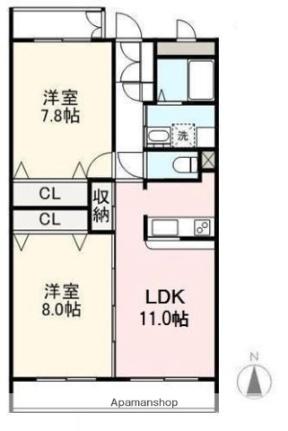 プレシャスタイムレインボー伏石 201｜香川県高松市伏石町(賃貸マンション2LDK・2階・67.79㎡)の写真 その2