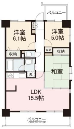 ダイアパレスロワイヤル栗林公園 902｜香川県高松市栗林町１丁目(賃貸マンション3LDK・9階・70.38㎡)の写真 その2