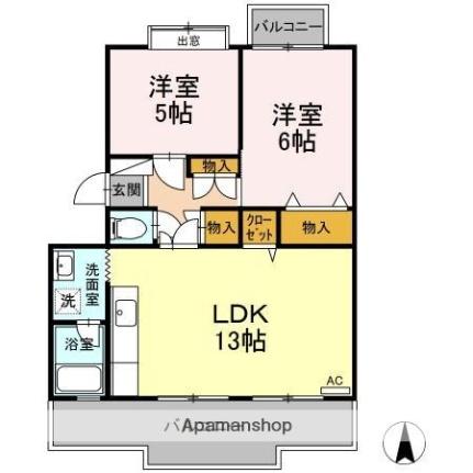 ピュアハイツ 203｜香川県高松市木太町(賃貸マンション2LDK・2階・67.19㎡)の写真 その2