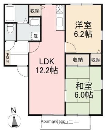 フォブール札場Ａ・Ｂ A202｜香川県高松市木太町(賃貸アパート2LDK・2階・52.99㎡)の写真 その2