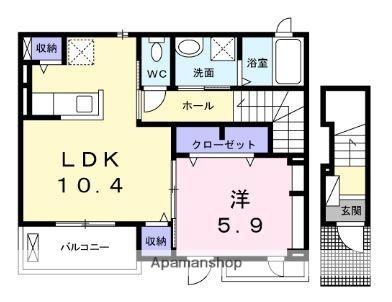 パルガーデン中央インターII 202｜香川県高松市林町(賃貸アパート1LDK・2階・45.13㎡)の写真 その2
