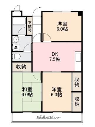 安西マンション 306｜香川県高松市太田下町(賃貸マンション3DK・3階・62.47㎡)の写真 その2